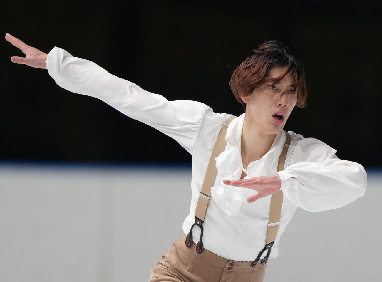 成年男子フリーで演技を見せる三宅（岡山）＝（撮影・狩俣裕三）