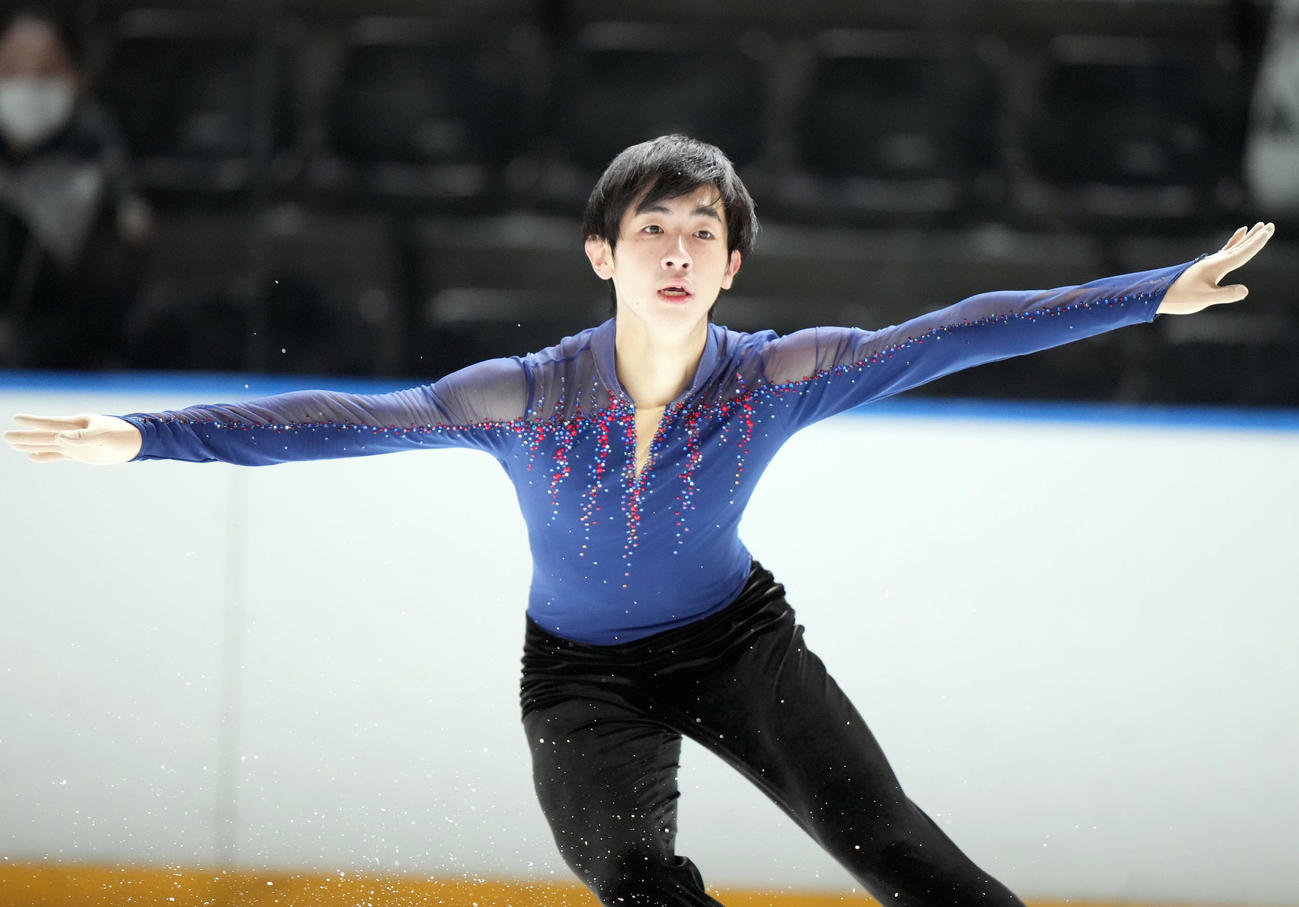 成年男子フリーで演技を見せる壷井（愛知）＝（撮影・狩俣裕三）