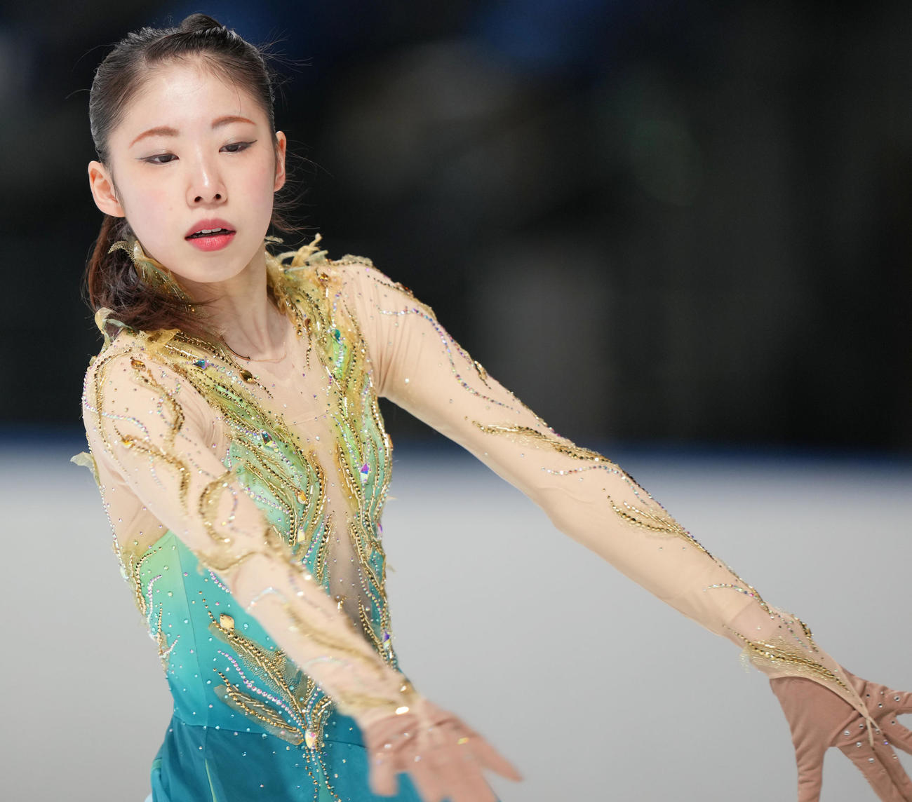 成年女子フリーで演技を見せる住吉（東京）（撮影・狩俣裕三）