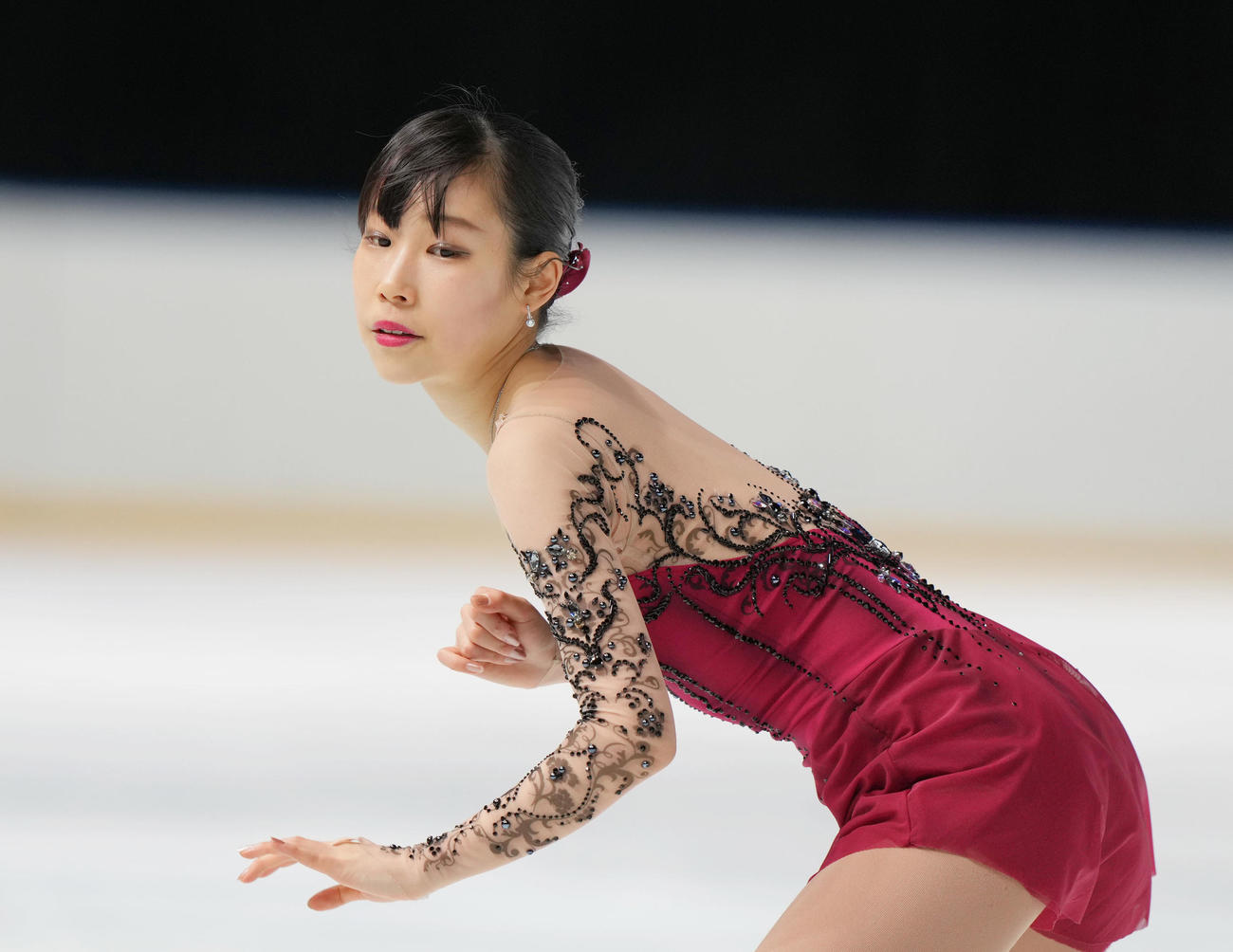 成年女子フリーで演技を見せる三原（兵庫）（撮影・狩俣裕三）