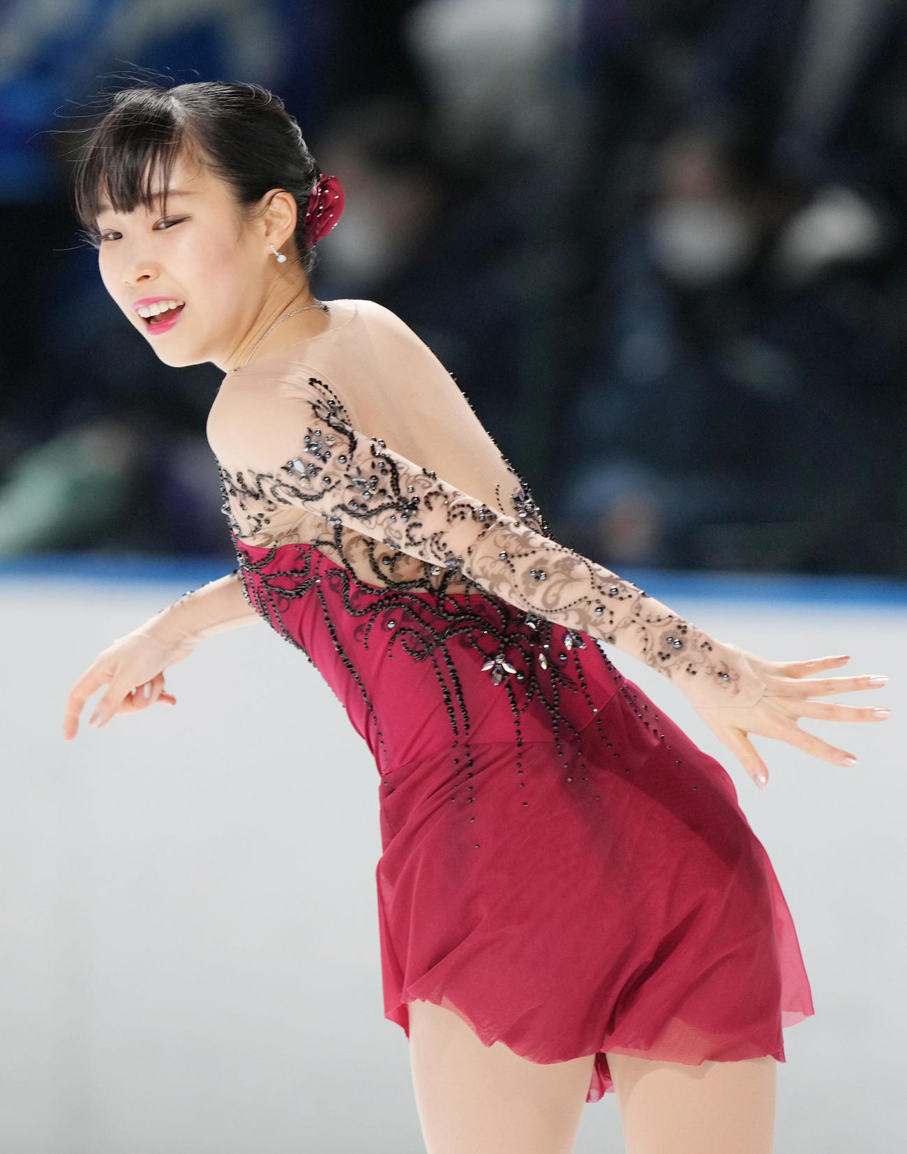 成年女子フリーで演技を見せる三原（兵庫）（撮影・狩俣裕三）