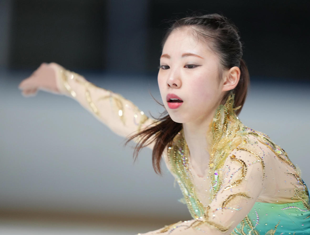 成年女子フリーで演技を見せる住吉（東京）（撮影・狩俣裕三）