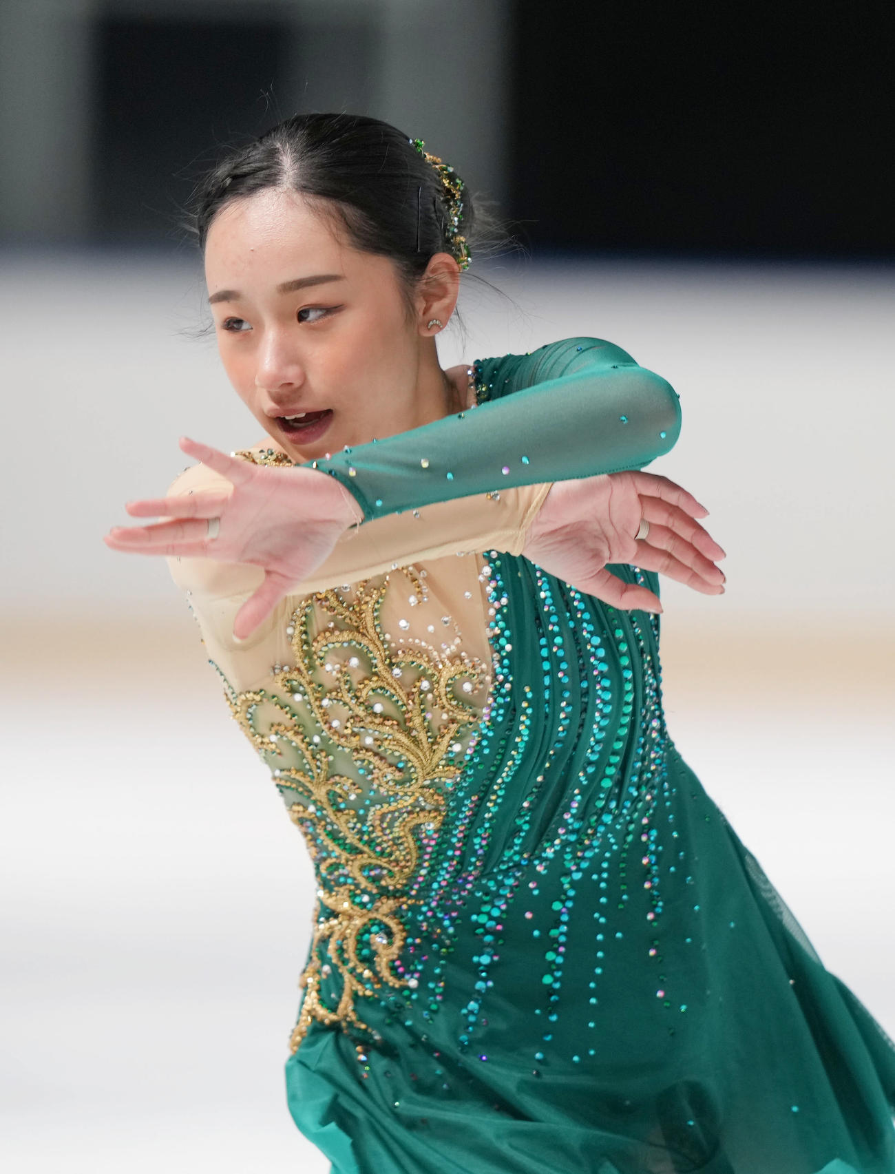 成年女子フリーで演技を見せる山下（愛知）（撮影・狩俣裕三）