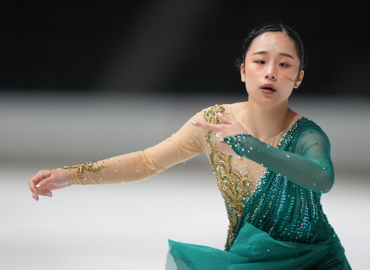 成年女子フリーで演技を見せる山下（愛知）（撮影・狩俣裕三）