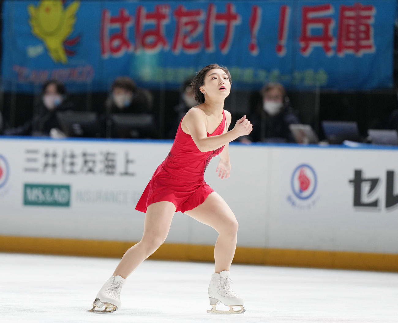 成年女子フリーで演技を見せる坂本（兵庫）（撮影・狩俣裕三）