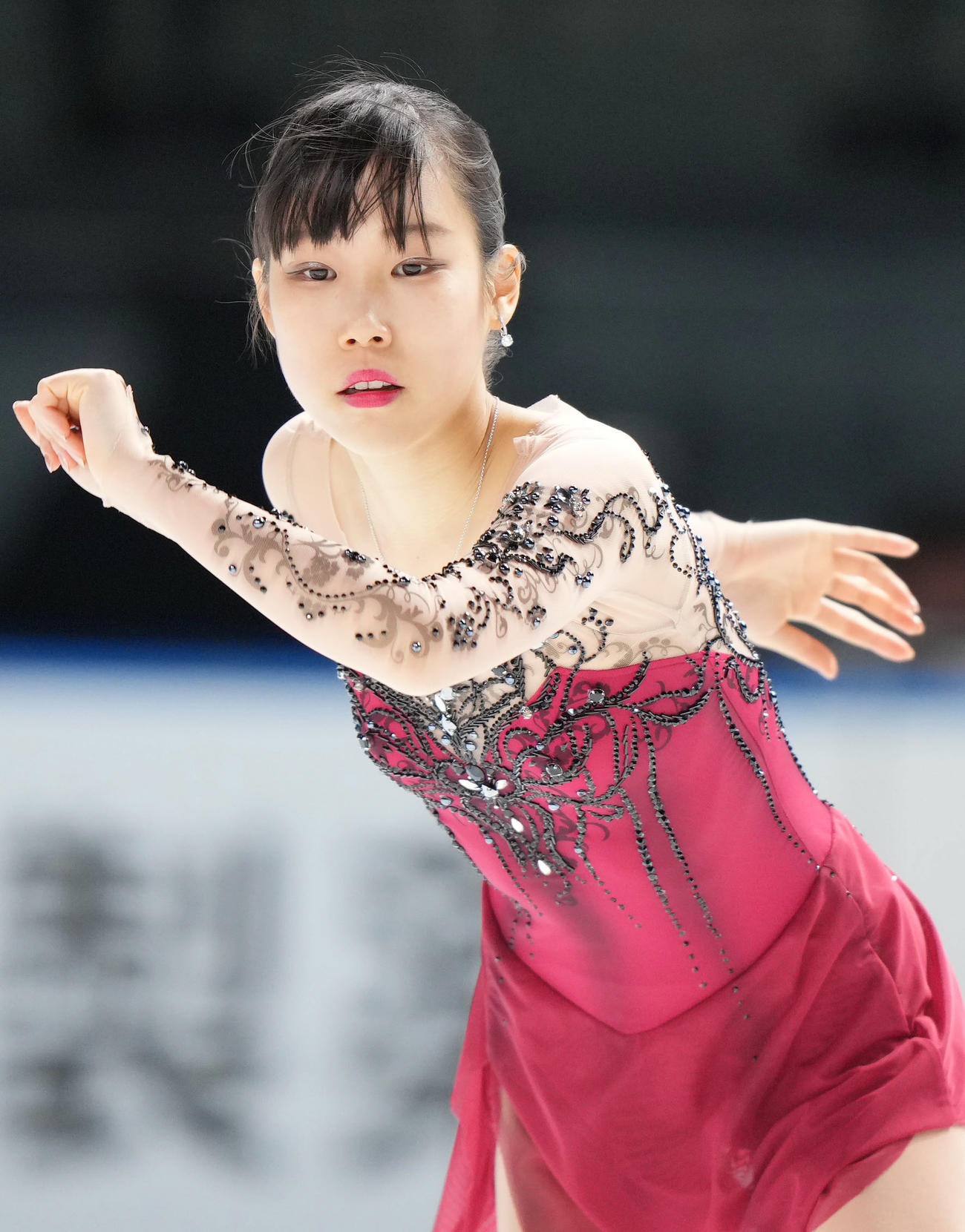 成年女子フリーで演技を見せる三原（兵庫）（撮影・狩俣裕三）