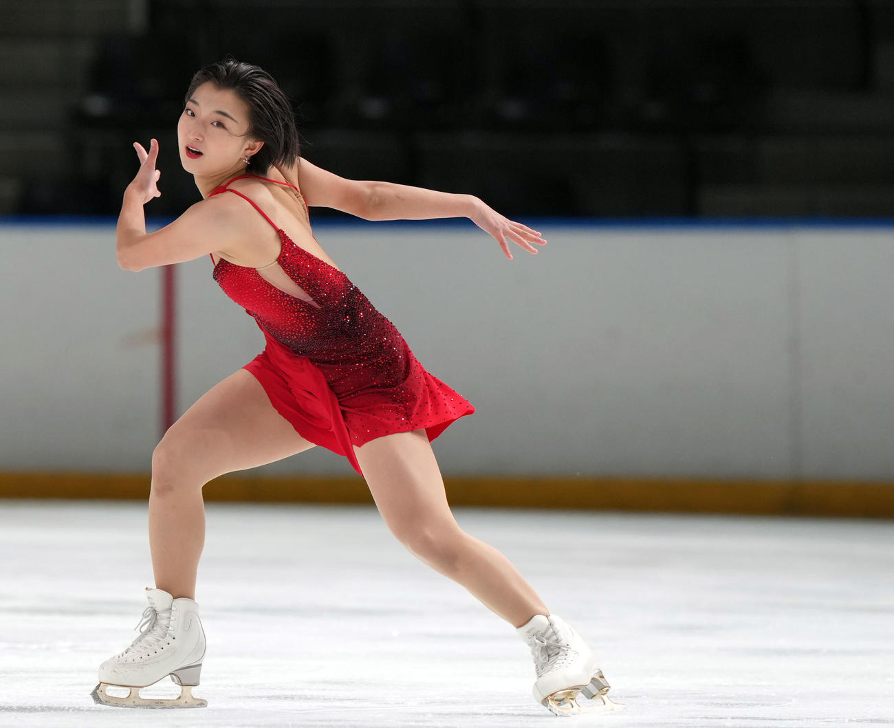 成年女子フリーで演技を見せる坂本（兵庫）（撮影・狩俣裕三）
