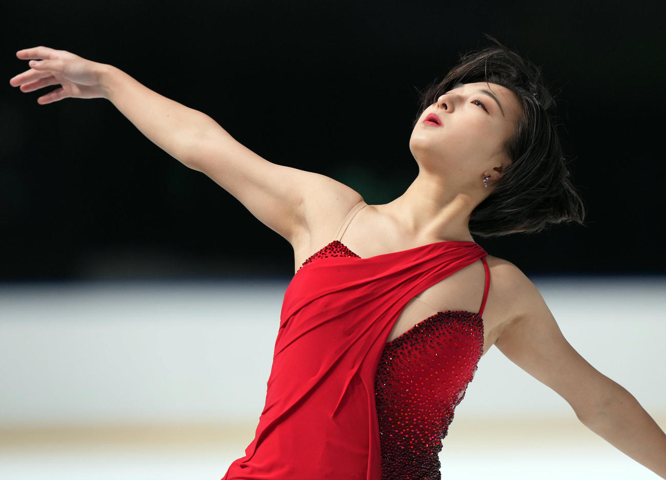 成年女子フリーで演技を見せる坂本（兵庫）（撮影・狩俣裕三）