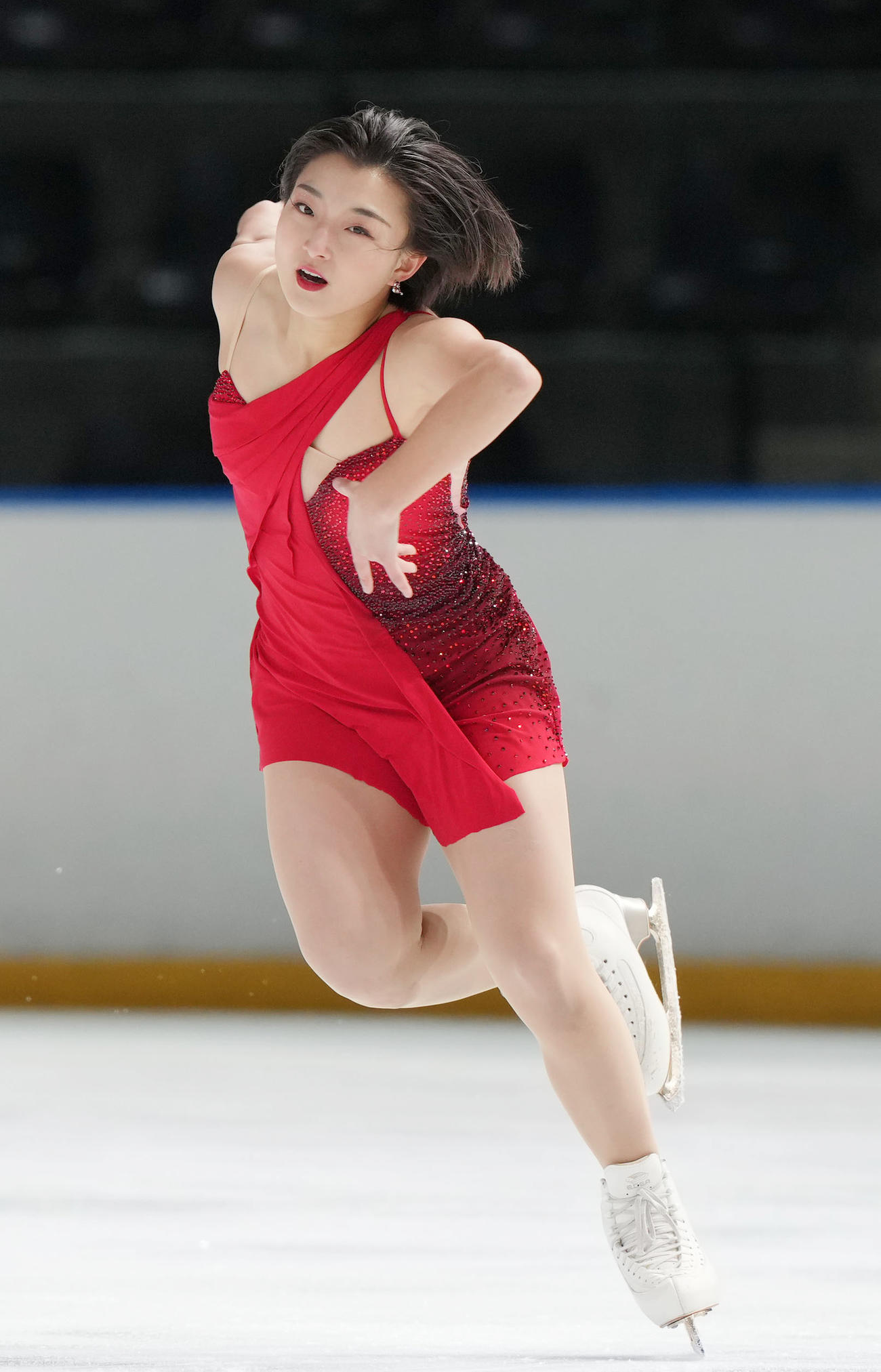 成年女子フリーで演技を見せる坂本（兵庫）（撮影・狩俣裕三）