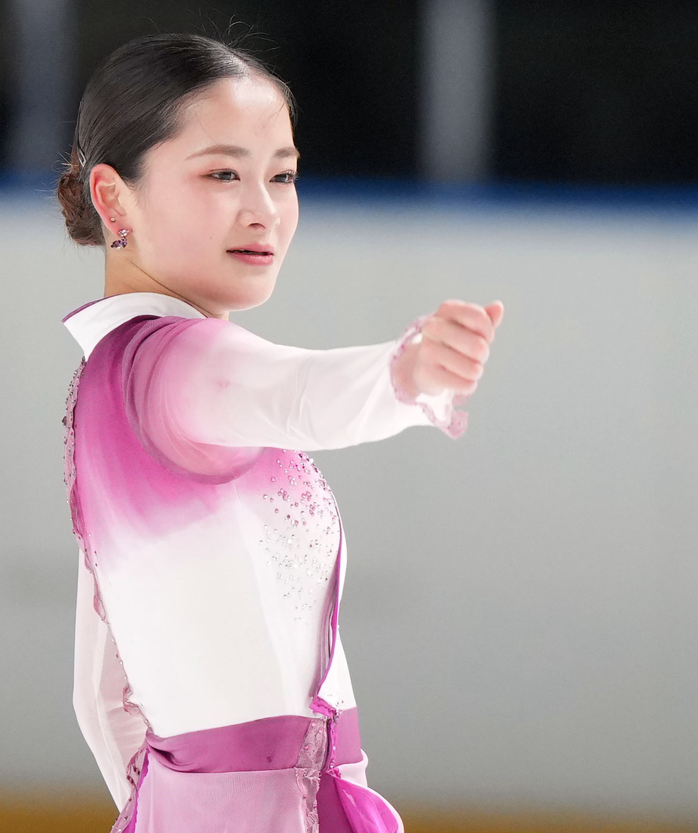 成年女子フリーで演技を見せる渡辺（青森）（撮影・狩俣裕三）