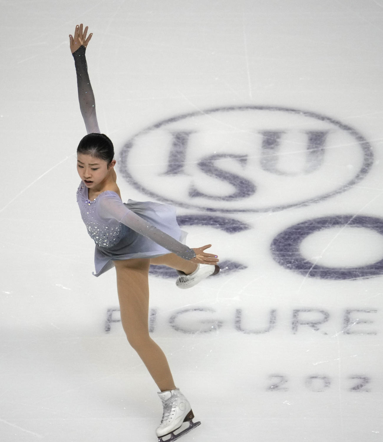 ４大陸選手権　女子SP　演技する千葉百音（AP）