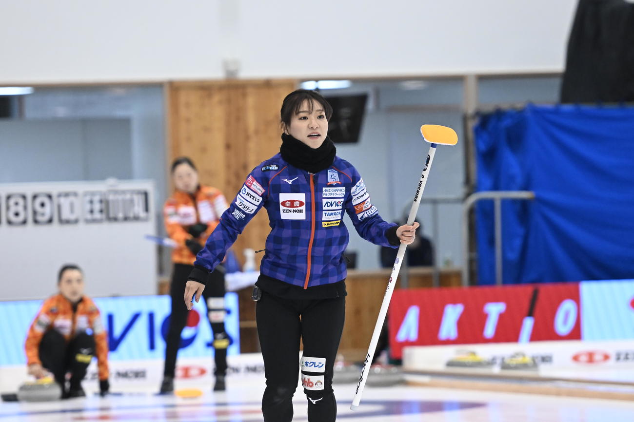 LS北見戦に臨んだロコ・ソラーレ吉田知那美（C）JCA IDE