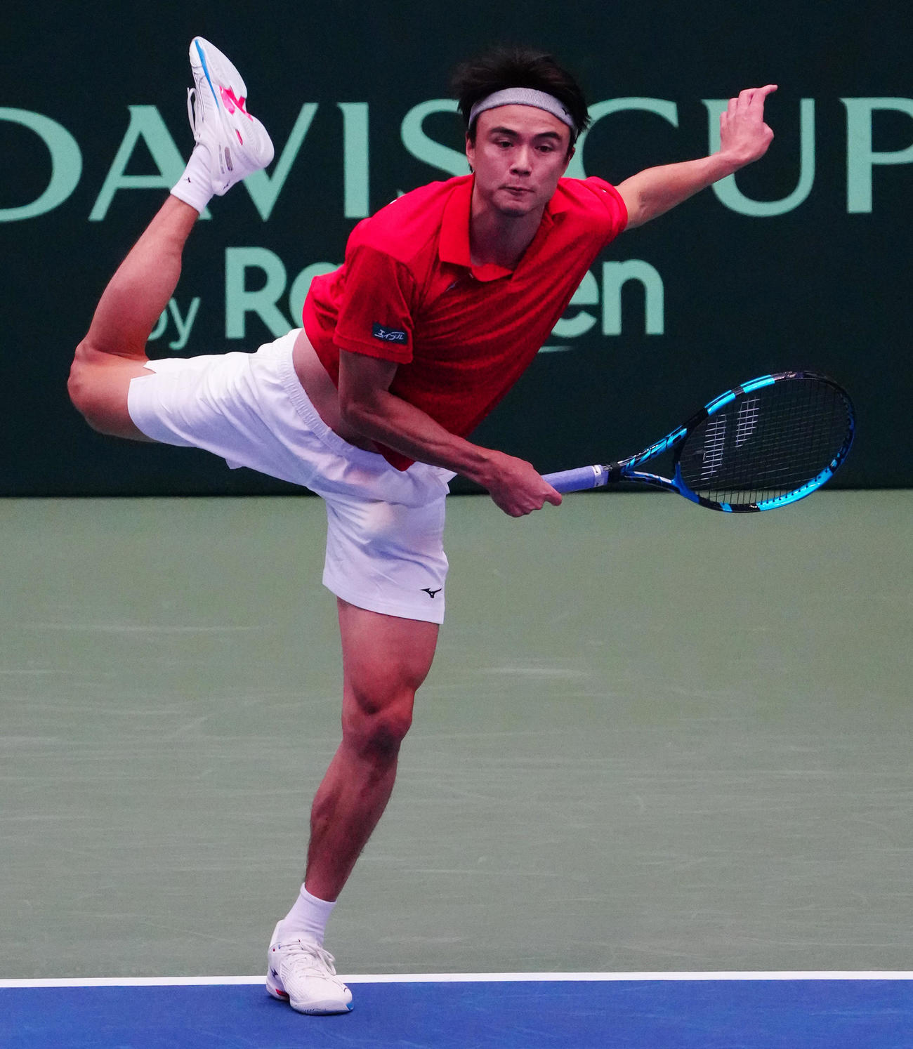 日本対ポーランド　ストレート勝ちしたダニエル（撮影・清水貴仁）