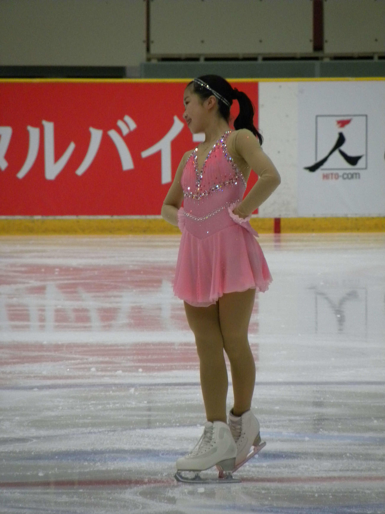 全国中学校大会のショートプログラムで演技する中井亜美（撮影・松本航）