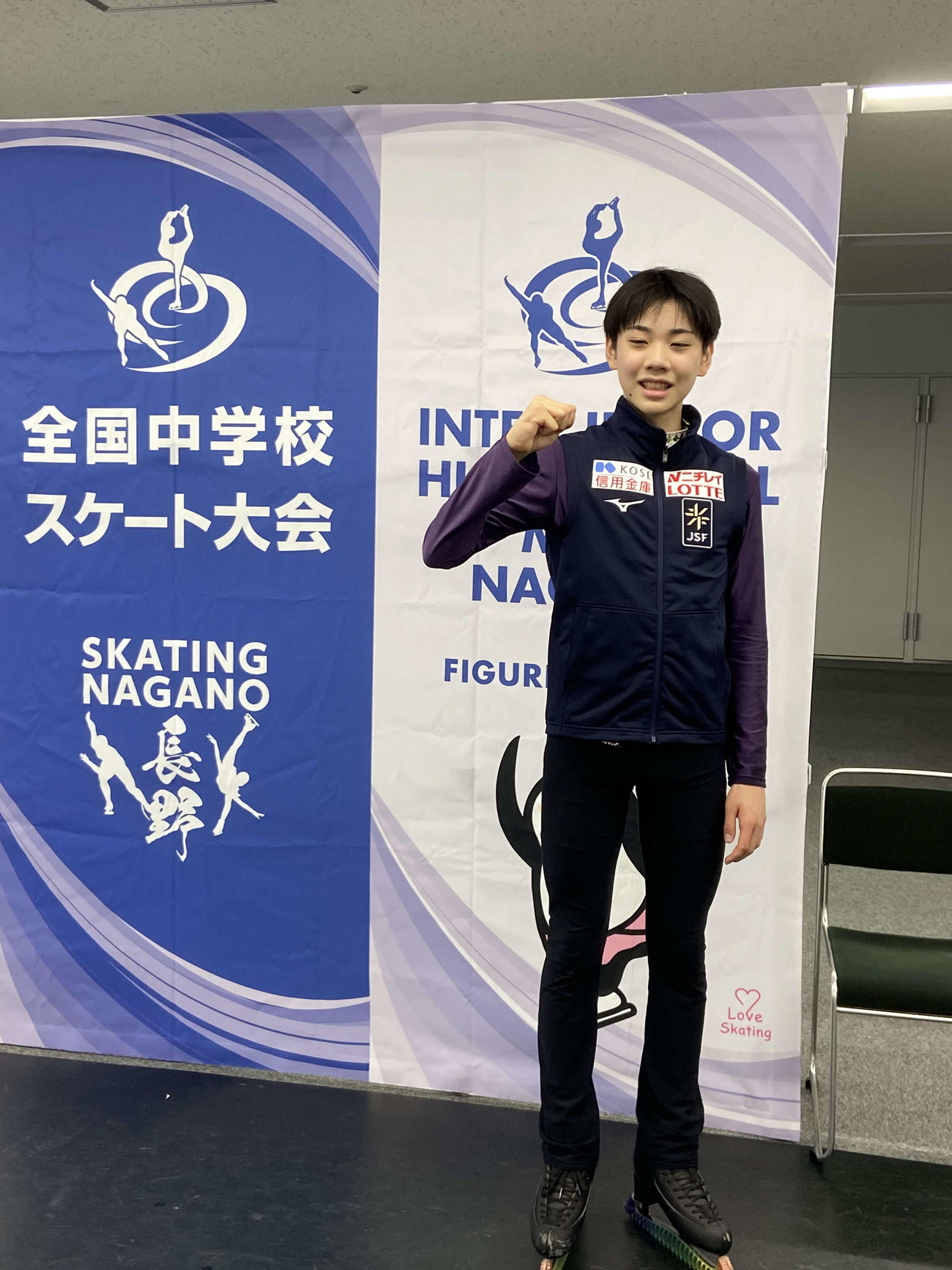 全国中学校大会初優勝を飾った田内誠悟（撮影・松本航）