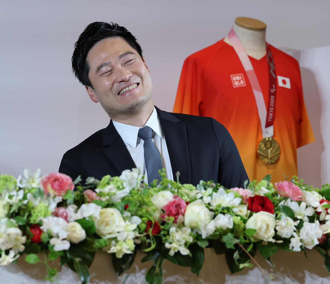 引退会見を行う国枝慎吾（撮影・野上伸悟）