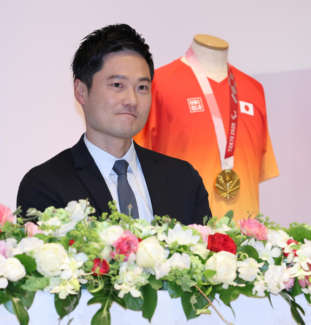 引退会見を行う国枝慎吾（撮影・野上伸悟）