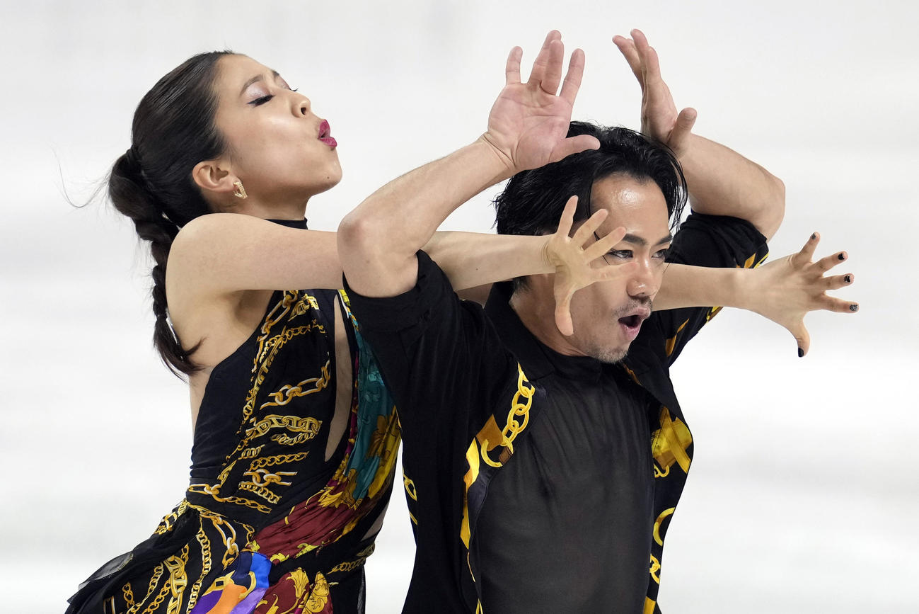 4大陸選手権に出場した「かなだい」村元哉中（左）高橋大輔組（AP）