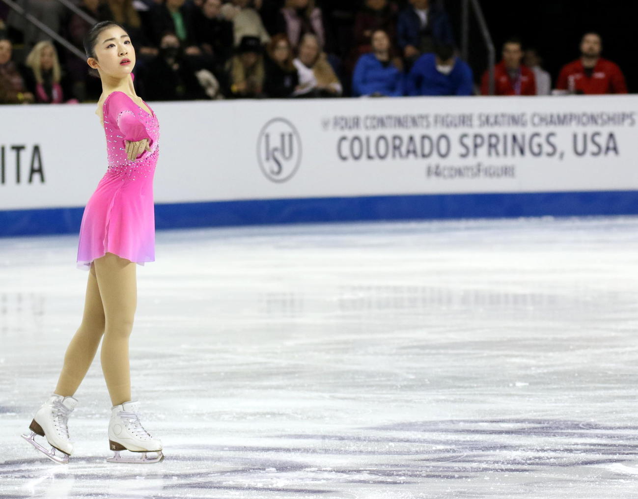 フィギュアスケート4大陸選手権　女子フリーでSP7位から銅メダルを獲得する演技を見せた千葉百音（撮影・木下淳）