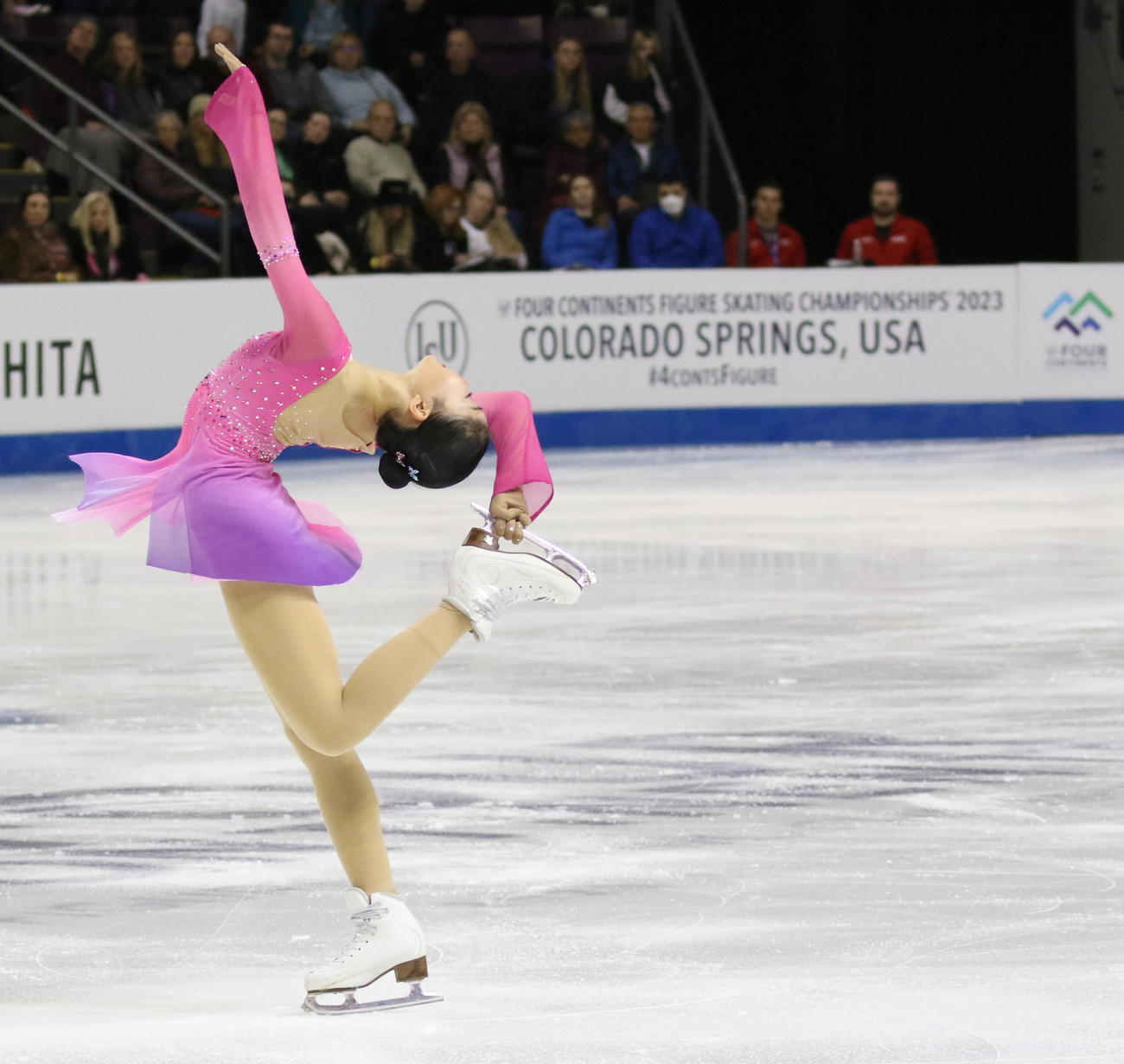 フィギュアスケート4大陸選手権　女子フリーでSP7位から銅メダルを獲得する演技を見せた千葉百音（撮影・木下淳）