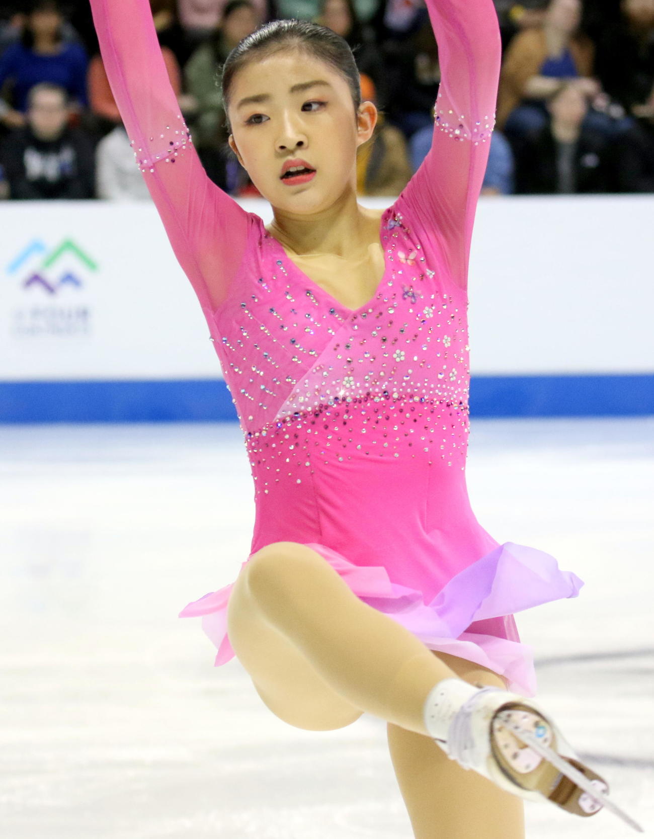 フィギュアスケート4大陸選手権　女子フリーでSP7位から銅メダルを獲得する演技を見せた千葉百音（撮影・木下淳）