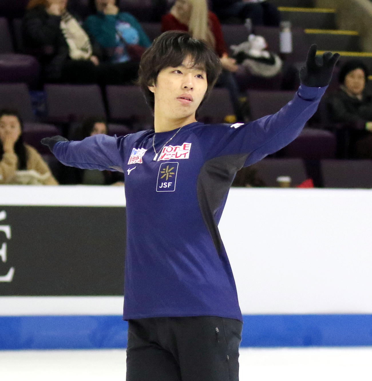 フィギュアスケート4大陸選手権　男子公式練習に参加したSP首位の三浦佳生（撮影・木下淳）