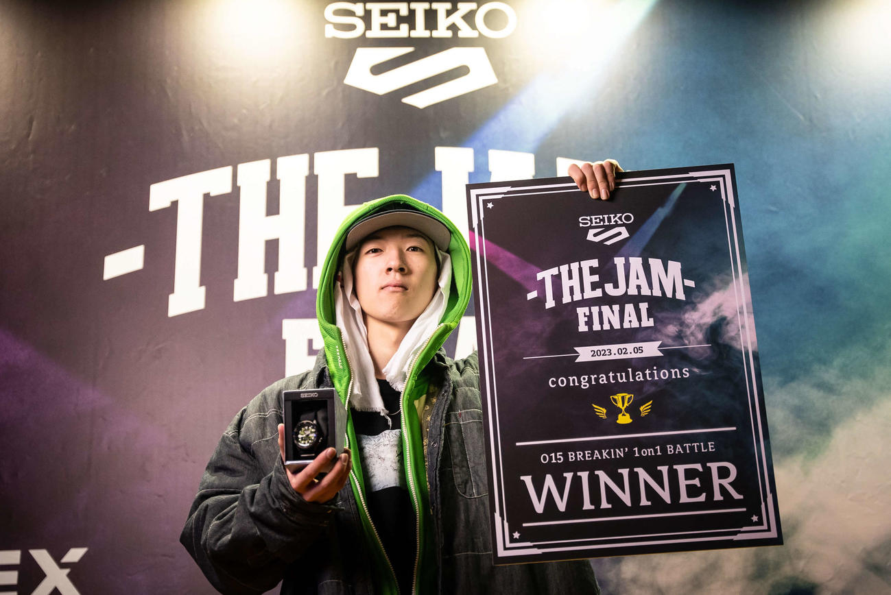 ブレイキンバトル「THE JAM FINAL By SEIKO」　BBOY　OVER15を制したsteezyskeeこと米沢北人（FEworks提供）