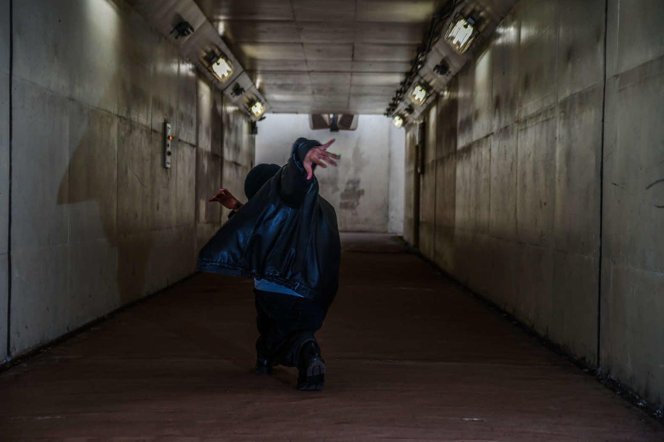 練習で踊るsteezyskeeこと米沢北人（本人提供）