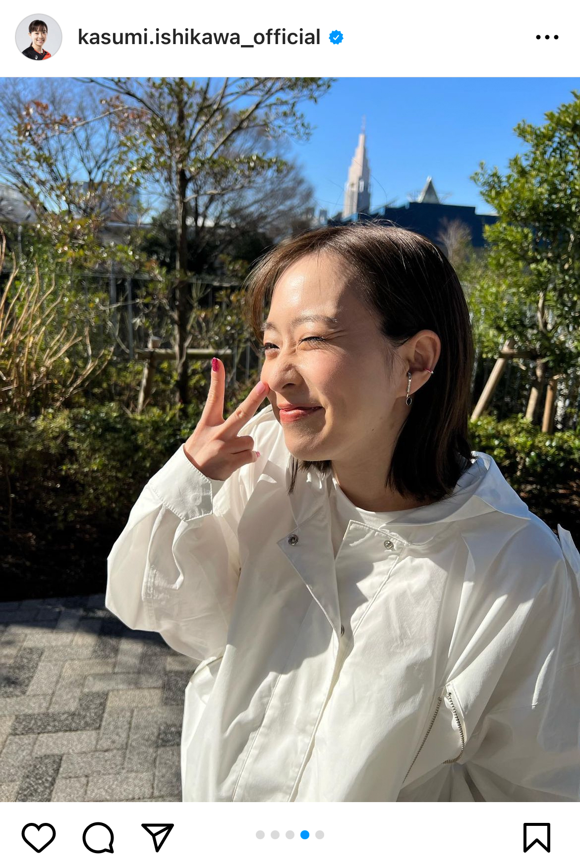 石川佳純のインスタグラムより