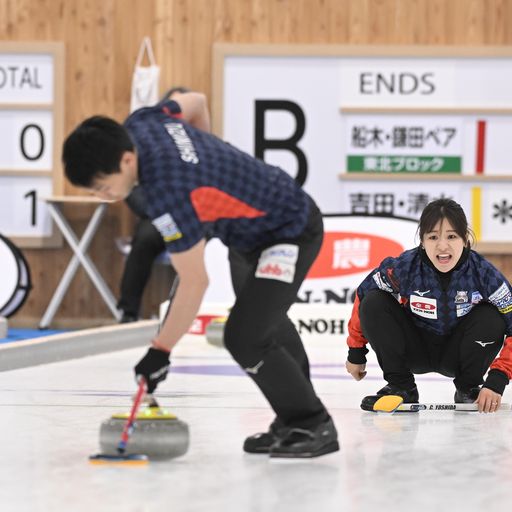 船木・鎌田ペアと対戦する吉田知（右）清水組（C）JCA IDE