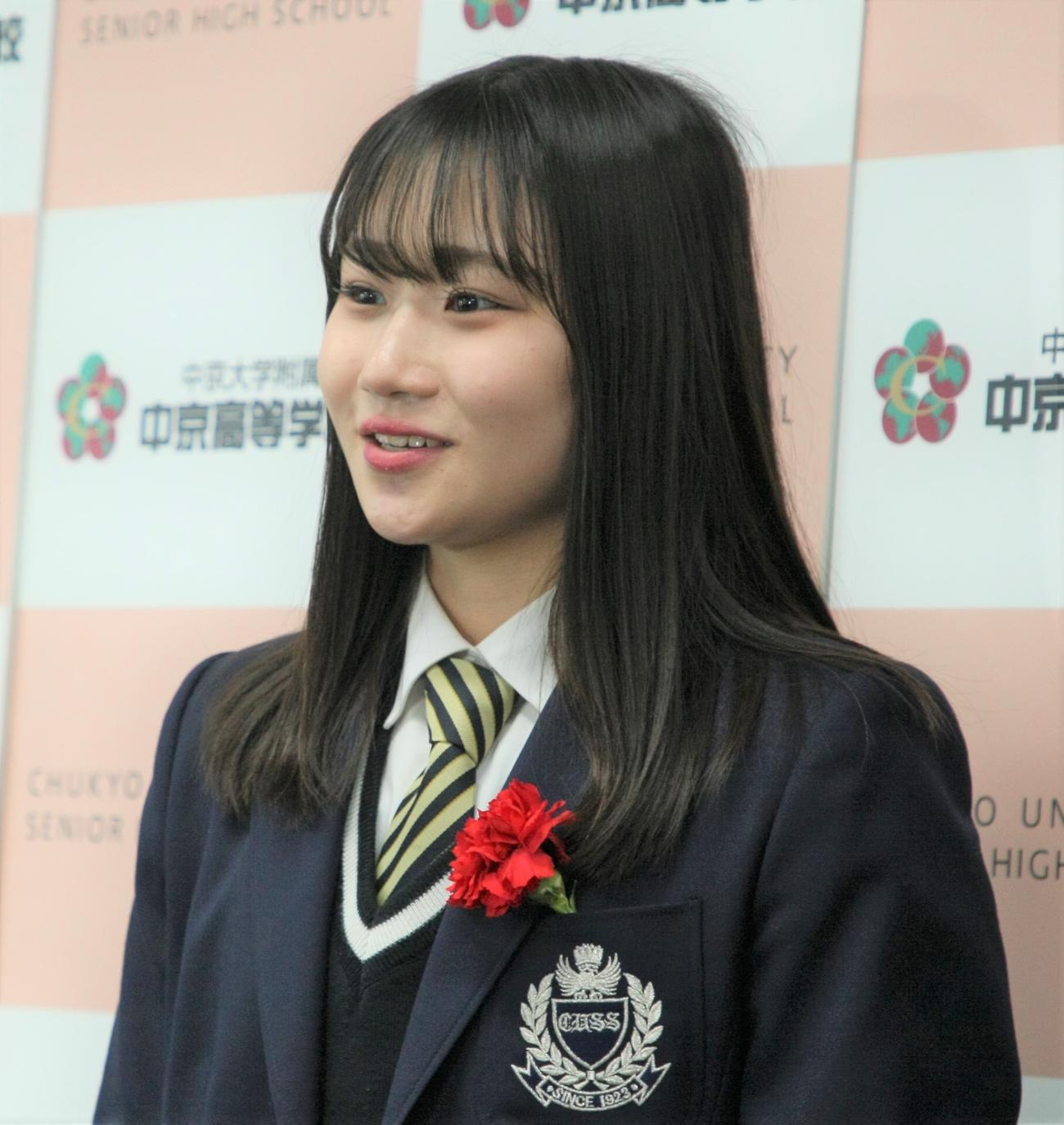 中京大中京高の卒業式に出席した河辺（撮影・藤塚大輔）