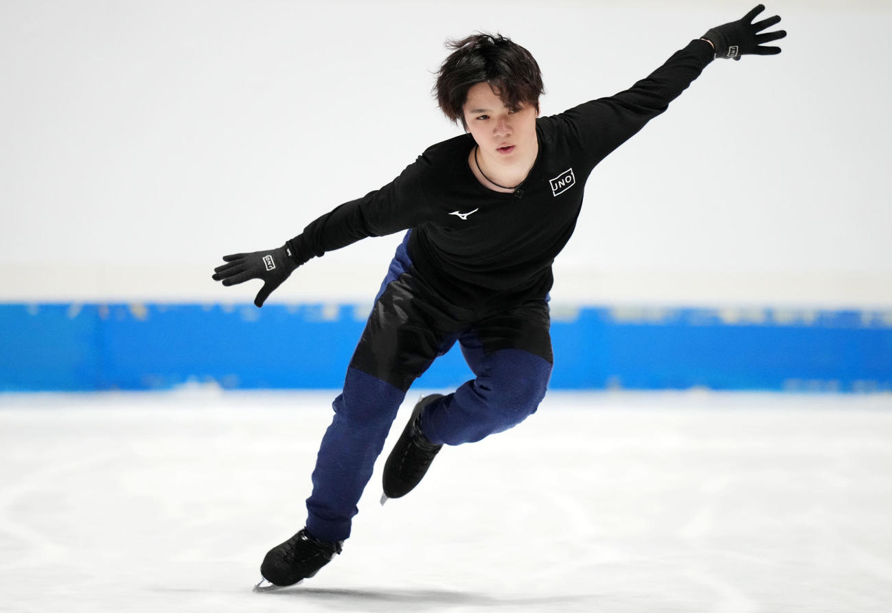 練習に臨む宇野（撮影・横山健太）