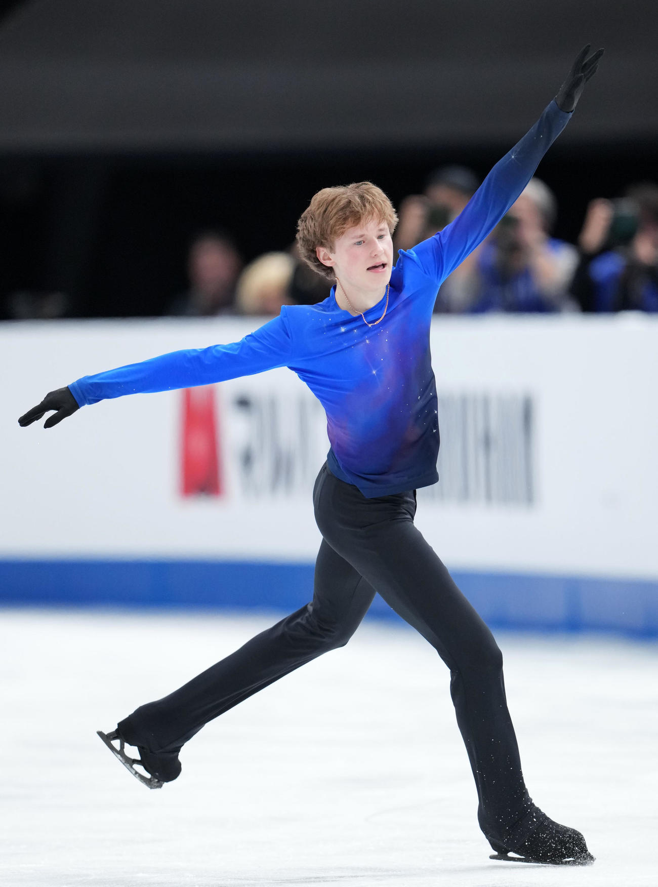 男子フリーで演技するイリア・マリニン（撮影・横山健太）