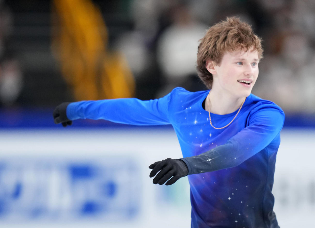 男子フリーで演技するイリア・マリニン（撮影・横山健太）