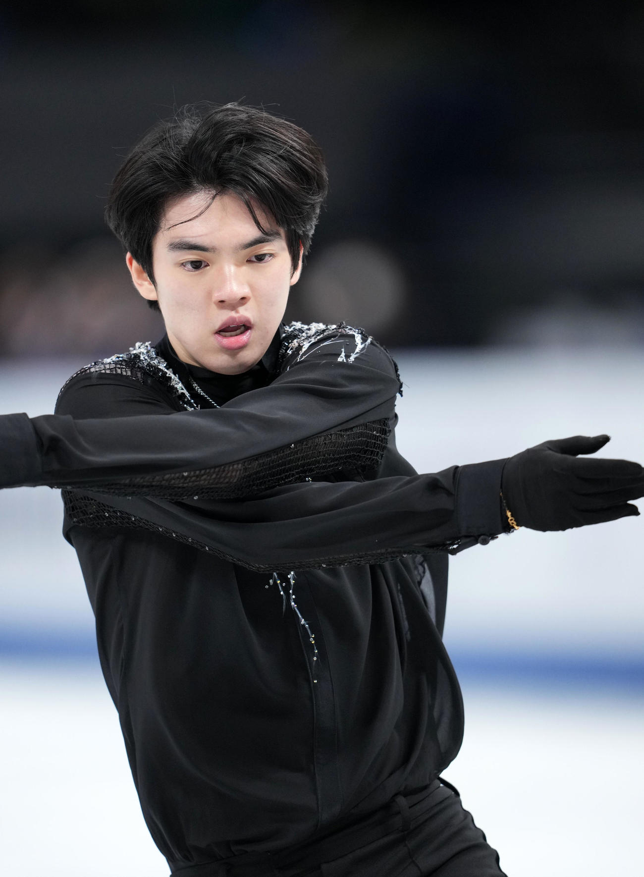 男子フリーで演技するチャ・ジュンファン（撮影・横山健太）