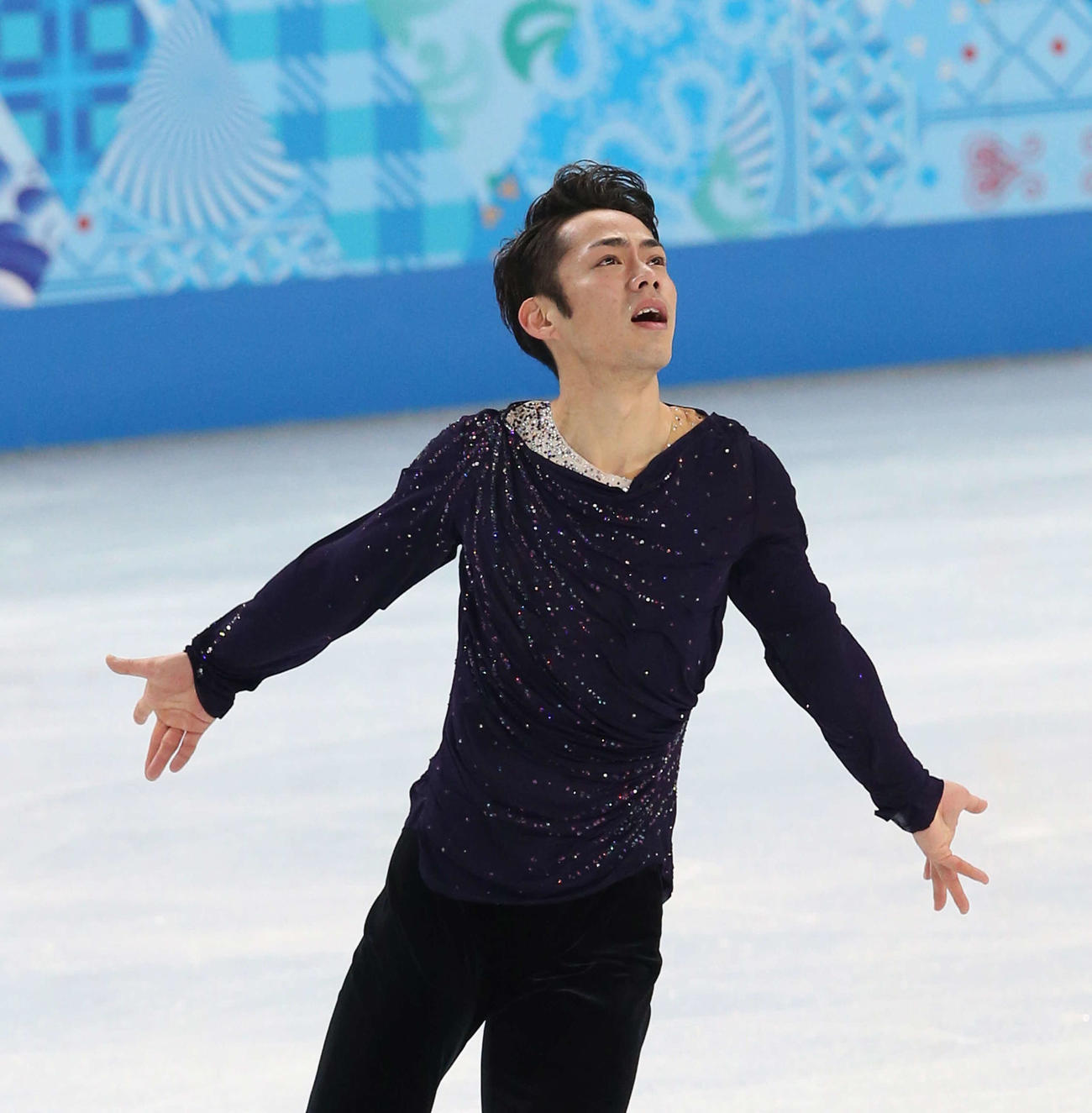 14年2月、ソチ五輪で男子フリーの演技する高橋大輔