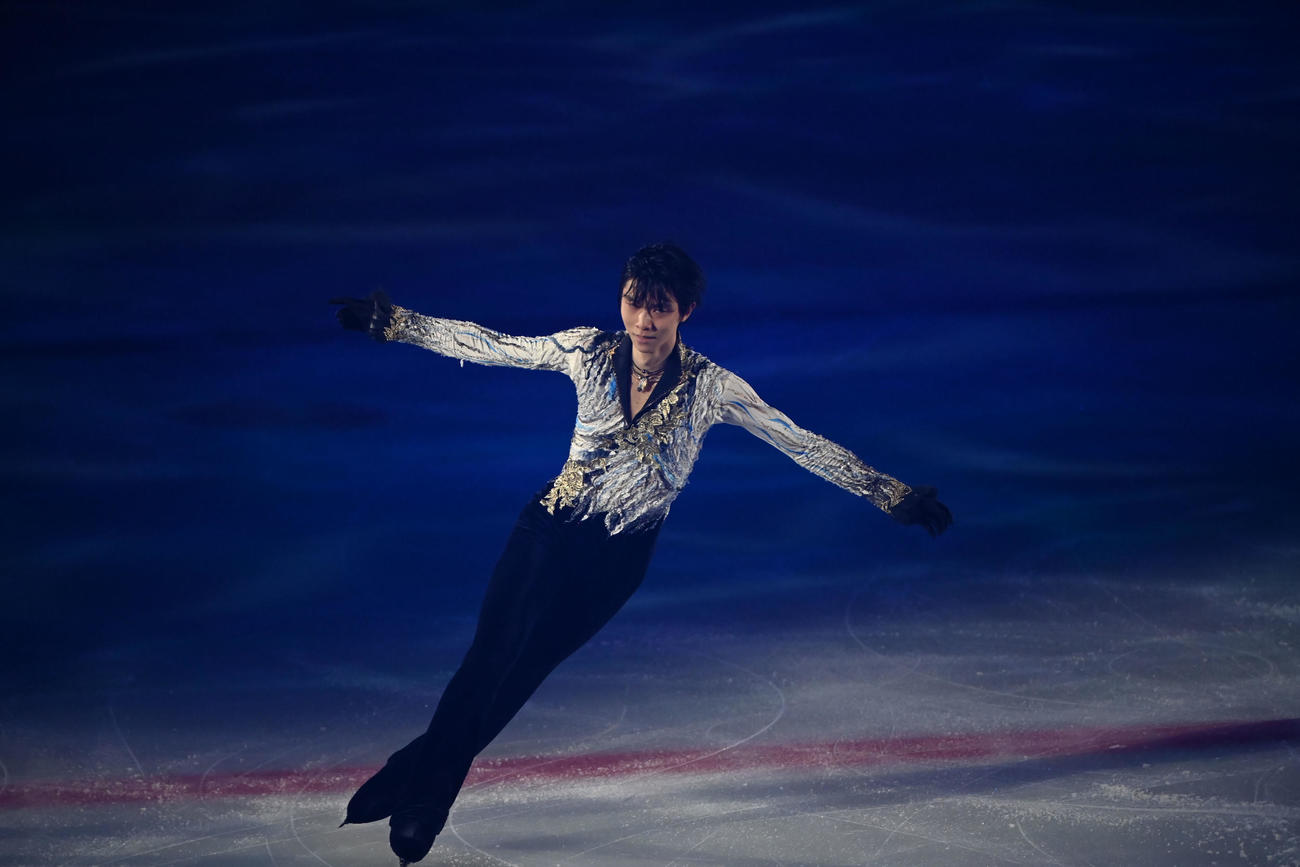 観客を魅了する羽生結弦（撮影・石井愛子）