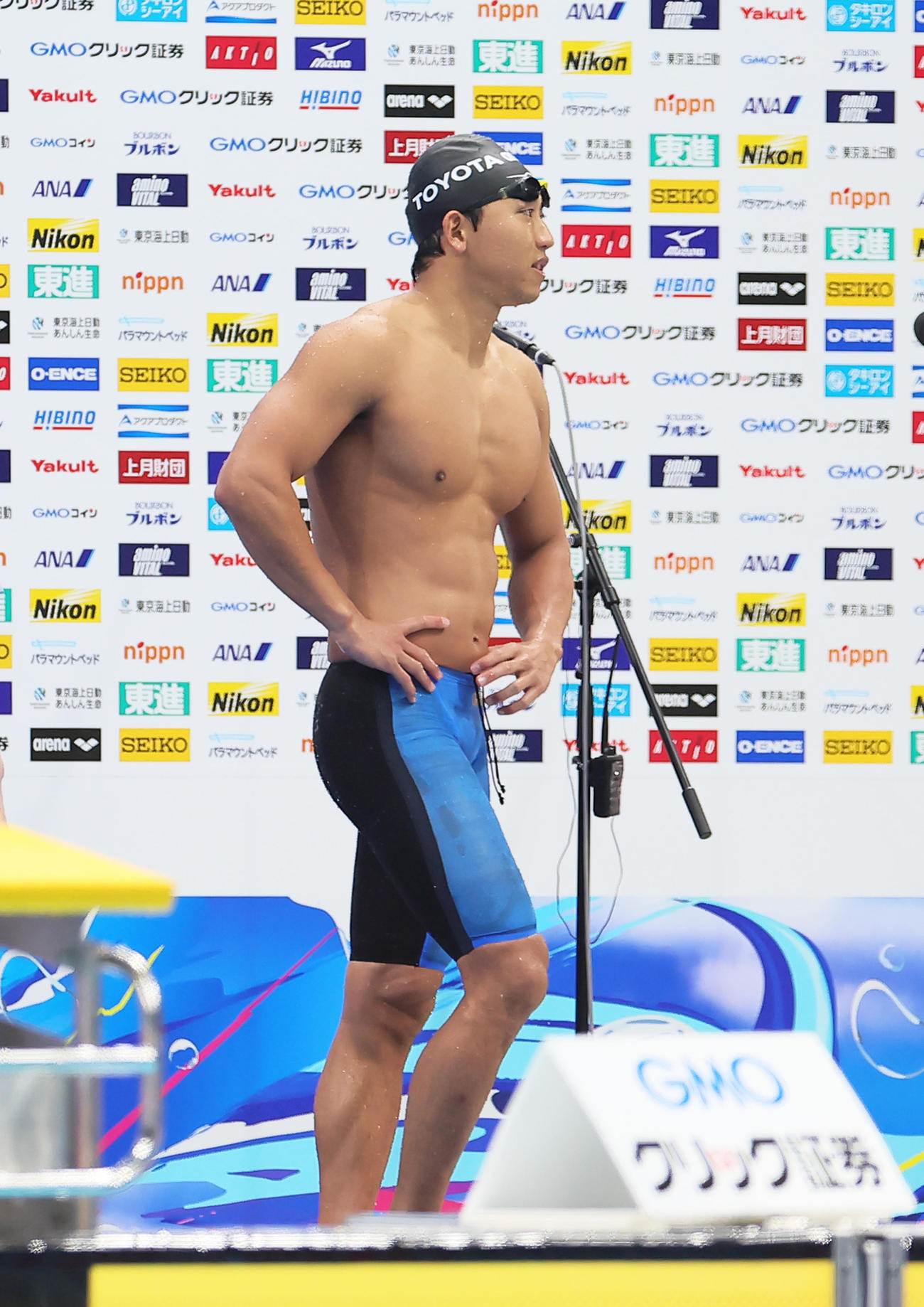 男子50メートルバタフライ予選で日本新記録の川本（撮影・足立雅史）