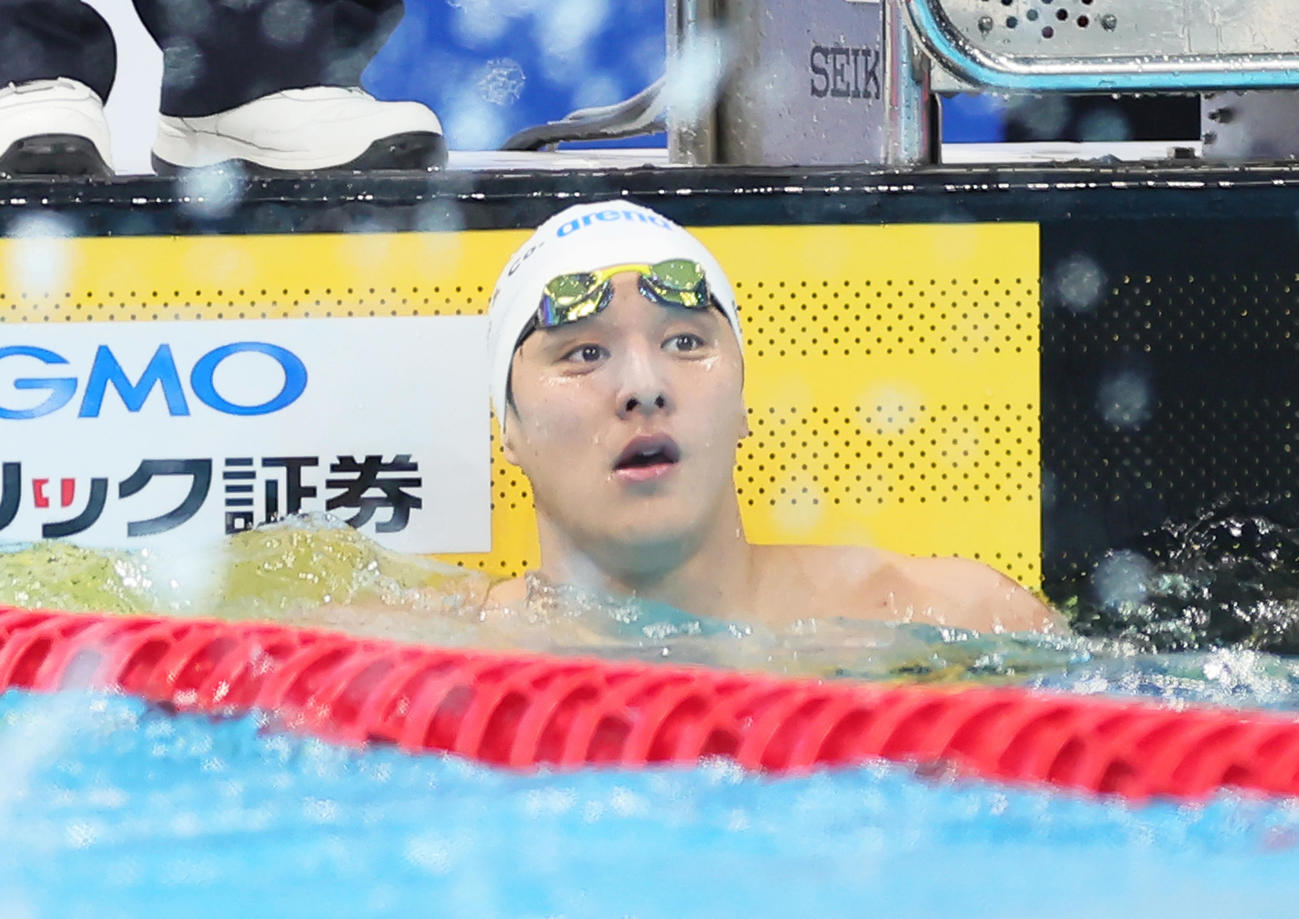 男子400メートル個人メドレー予選で全体の1位となった瀬戸（撮影・足立雅史）
