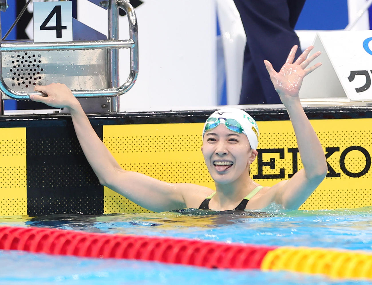 女子200メートル個人メドレー予選を全体1位で通過した大橋（撮影・足立雅史）
