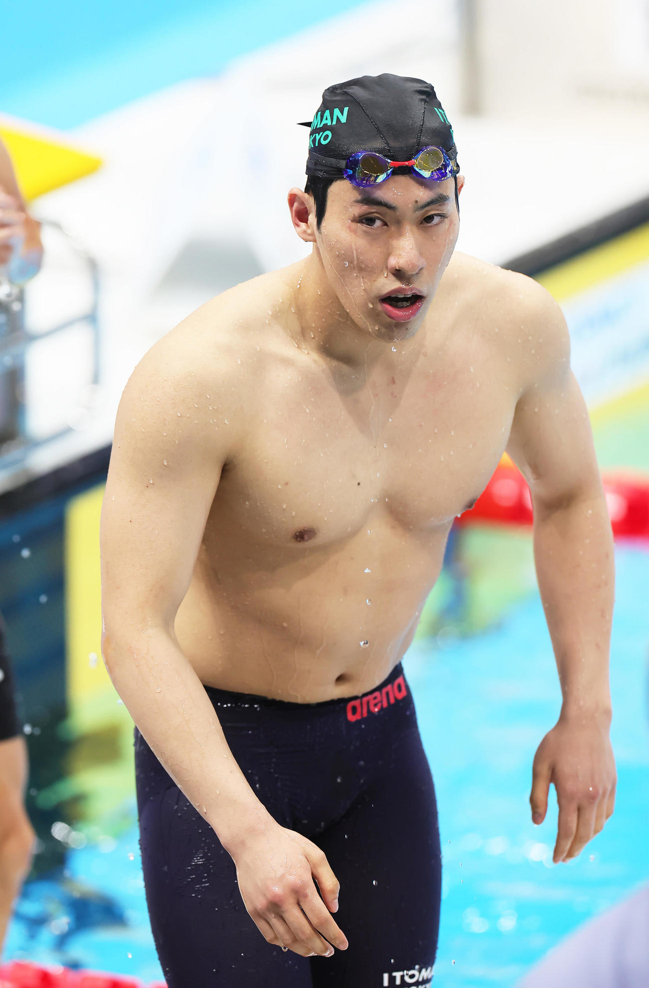 男子200メートルバタフライ予選を全体の1位で通過した本多（撮影・足立雅史）