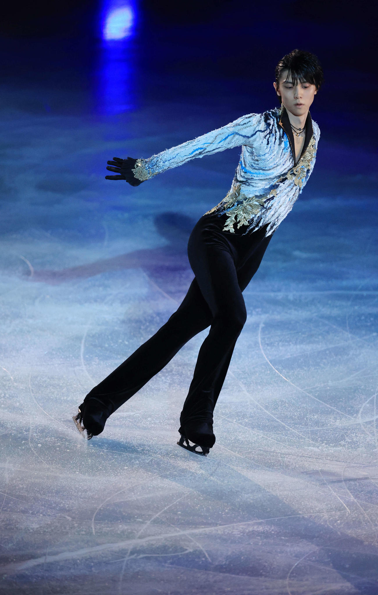 「スターズ・オン・アイス」で、オペラ座の怪人を演じる羽生結弦さん（撮影・浅見桂子）