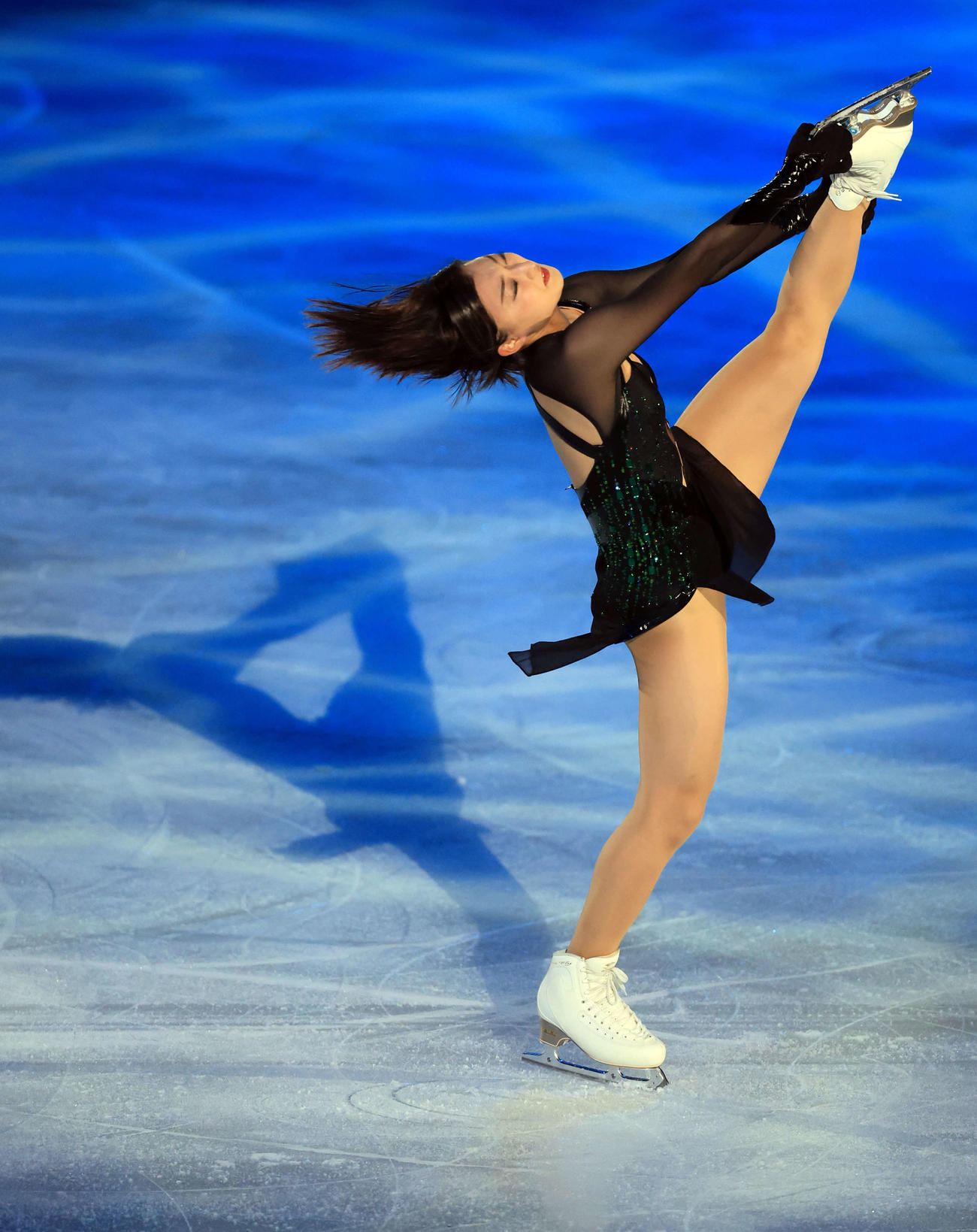 「スターズ・オン・アイス」で、笑顔で演技する坂本花織（撮影・浅見桂子）