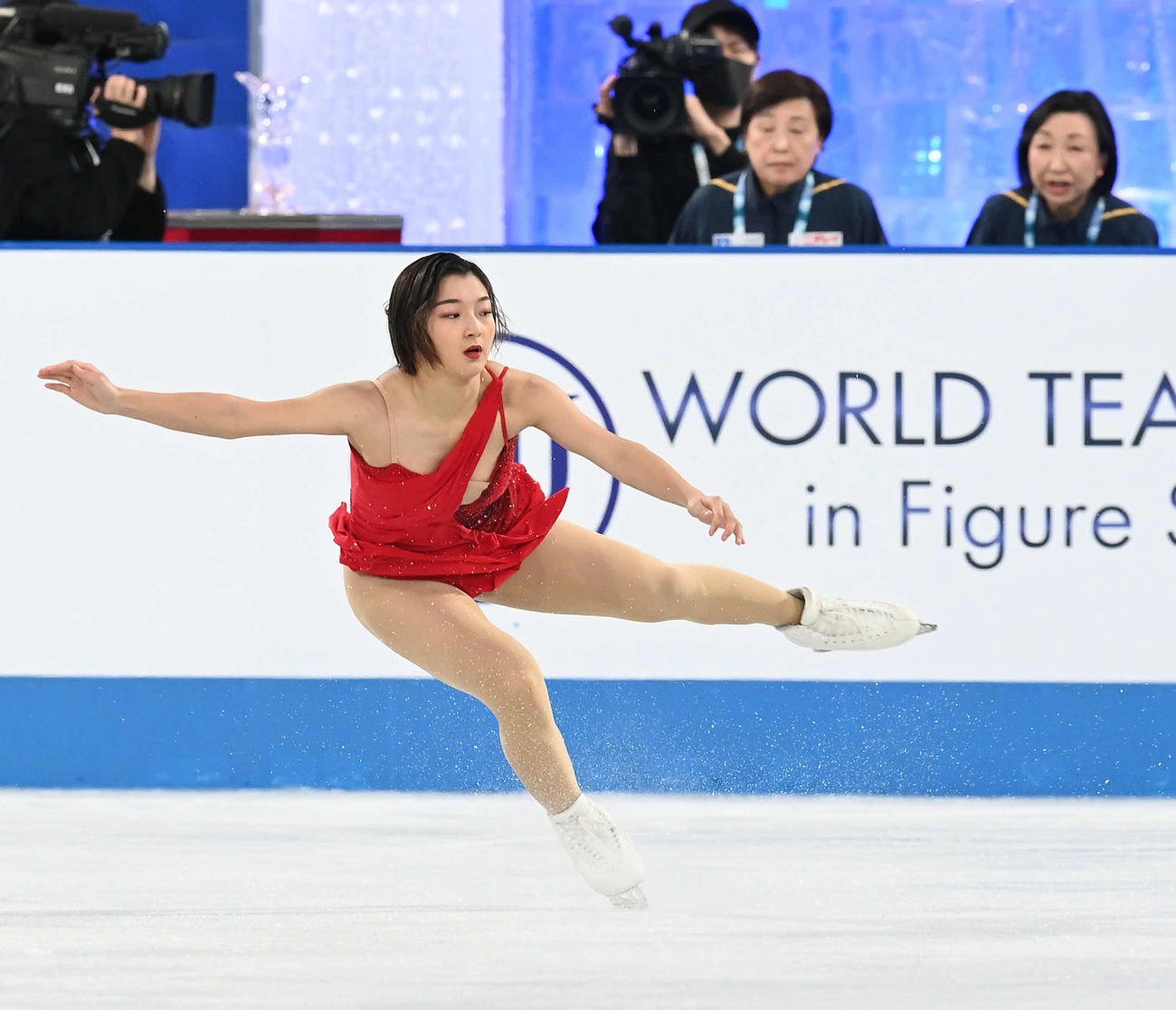 女子フリーの演技を披露する坂本花織（撮影・たえ見朱実）
