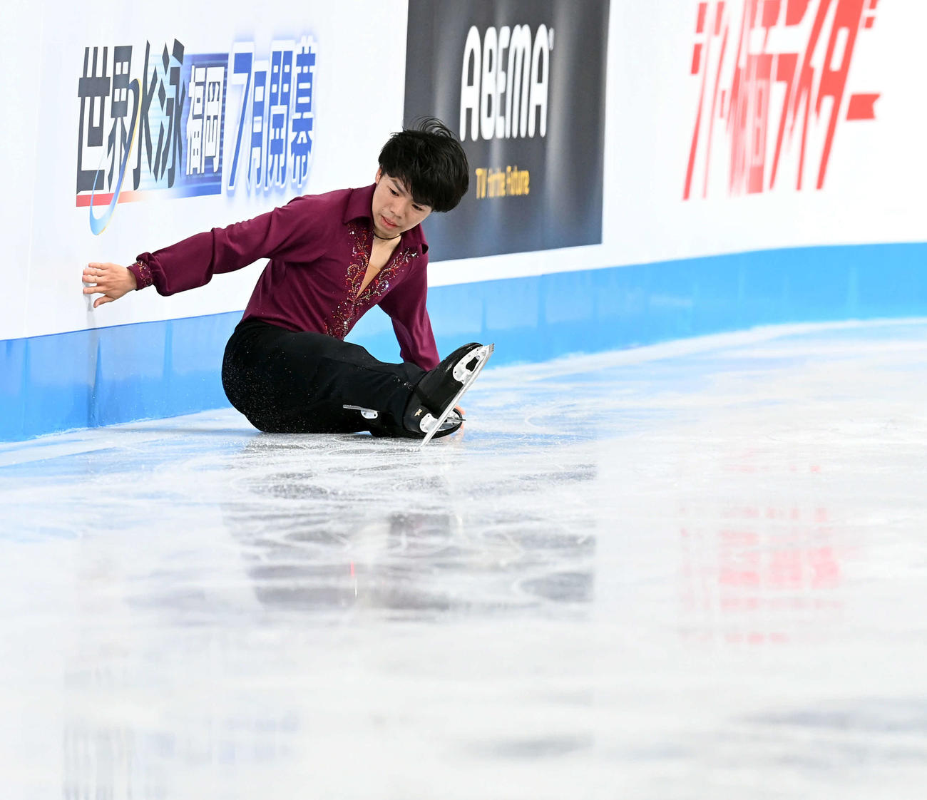 ジャンプのタイミングが合わず苦戦する佐藤（撮影・たえ見朱実）