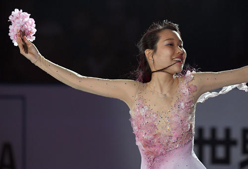 エキシビションで演技を披露する三原（撮影・たえ見朱実）