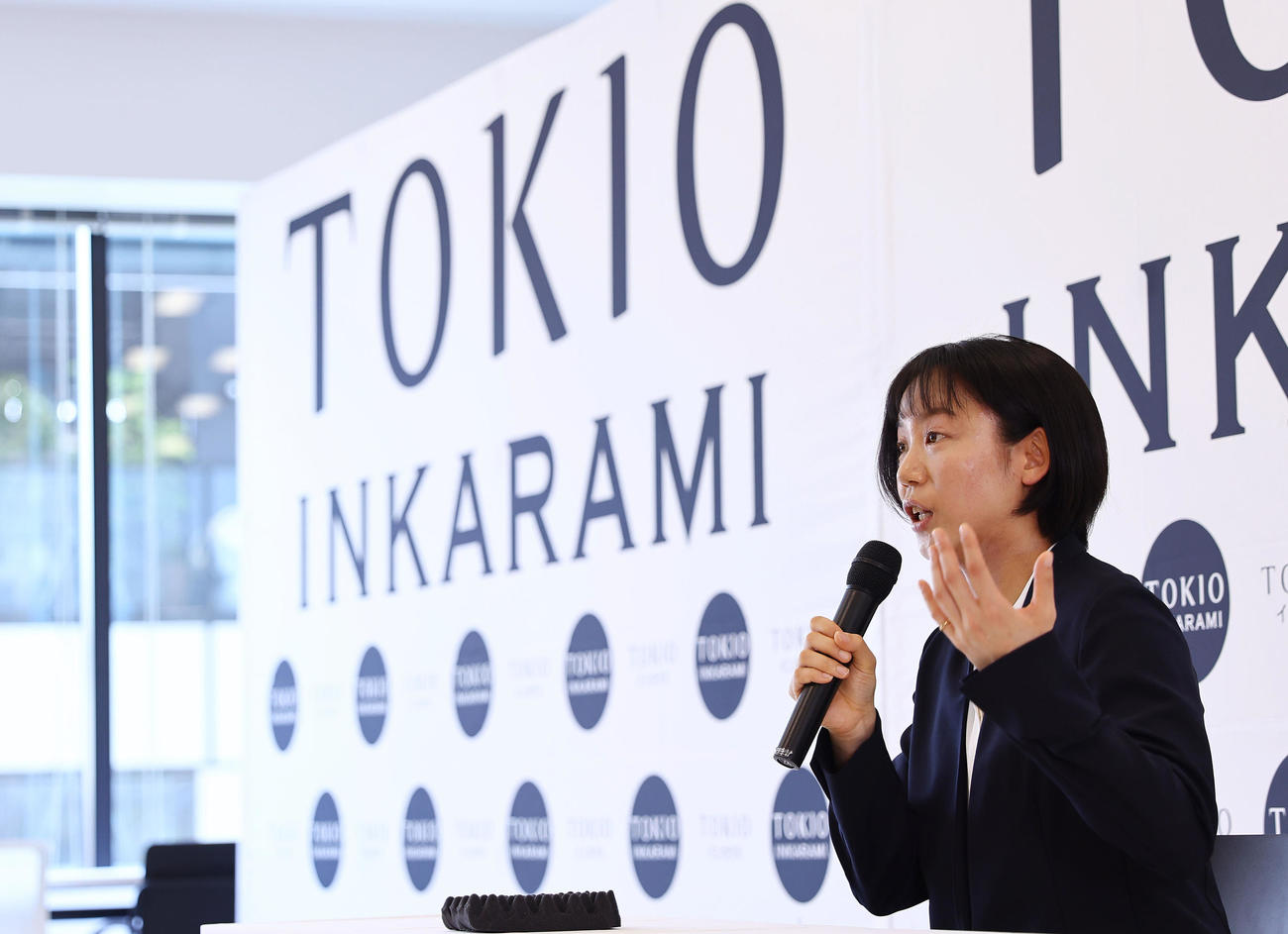 「TOKIOインカラミスケート部」所属会見　「TOKIOインカラミスケート部」所属会見に臨む高木（撮影・垰建太）