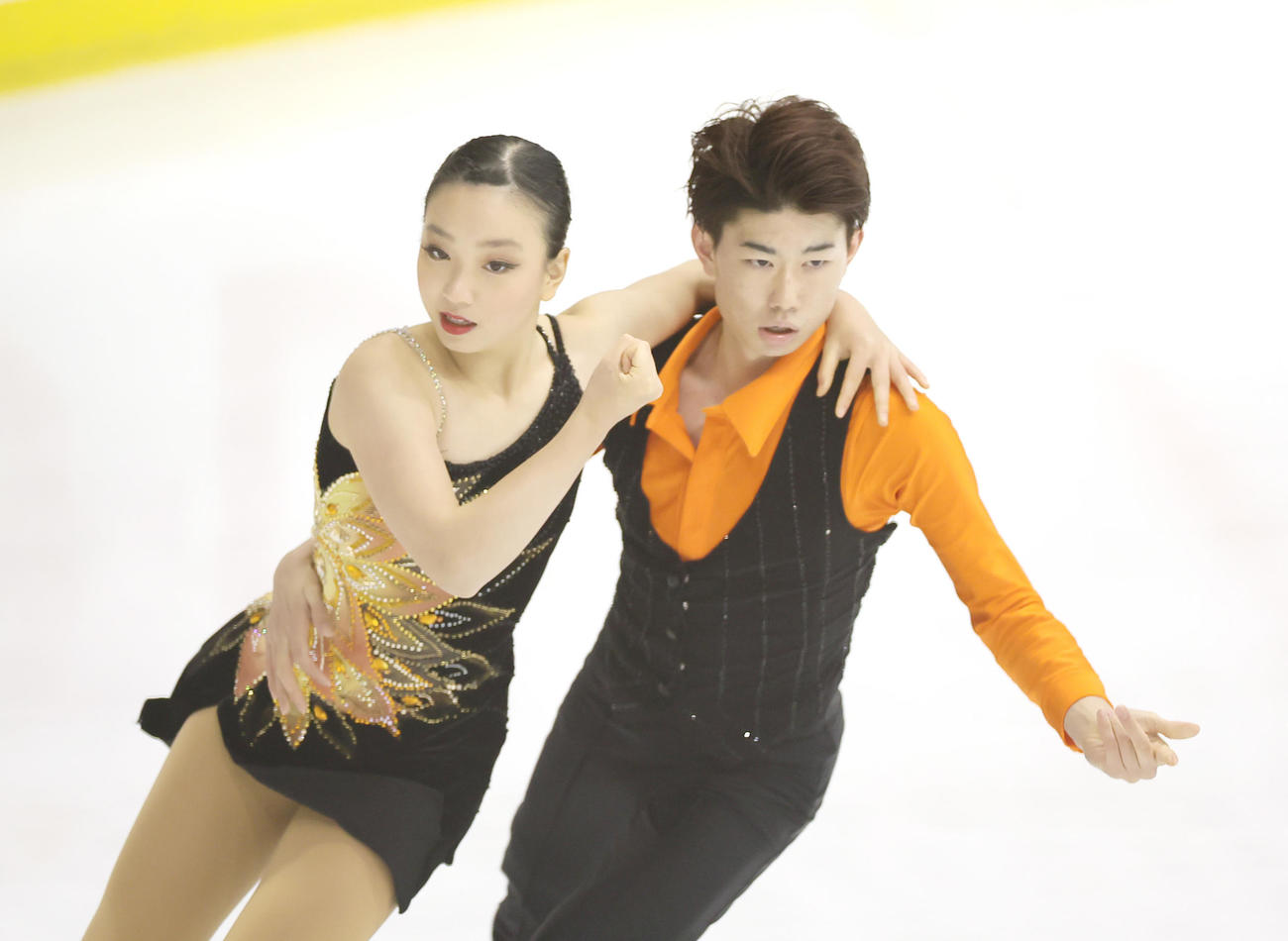来田奈央、森田真沙也組（2022年11月25日撮影）
