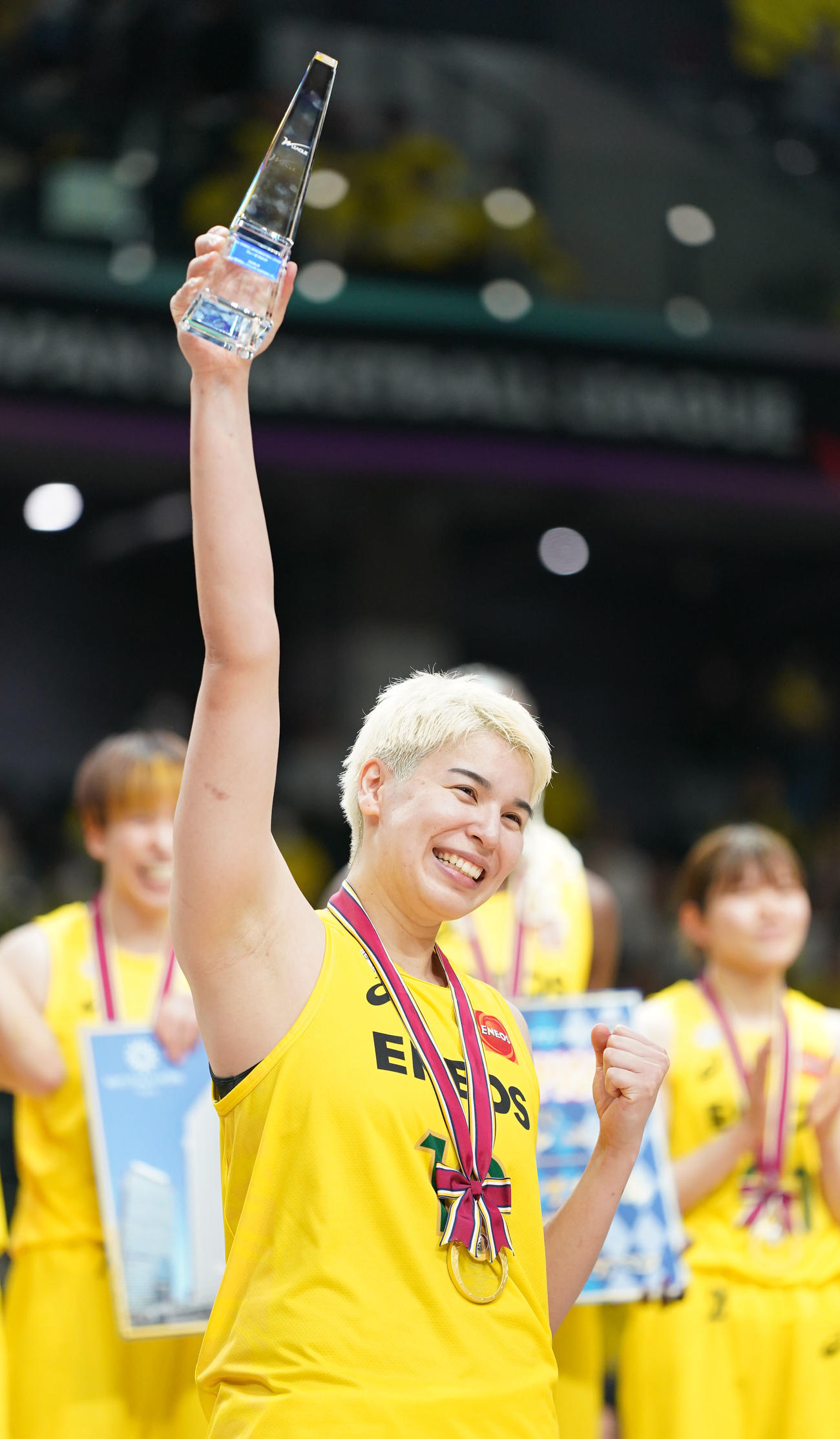Wリーグプレーオフファイナルを制しMVPに選ばれたENEOS渡嘉敷来夢（2023年4月17日撮影）