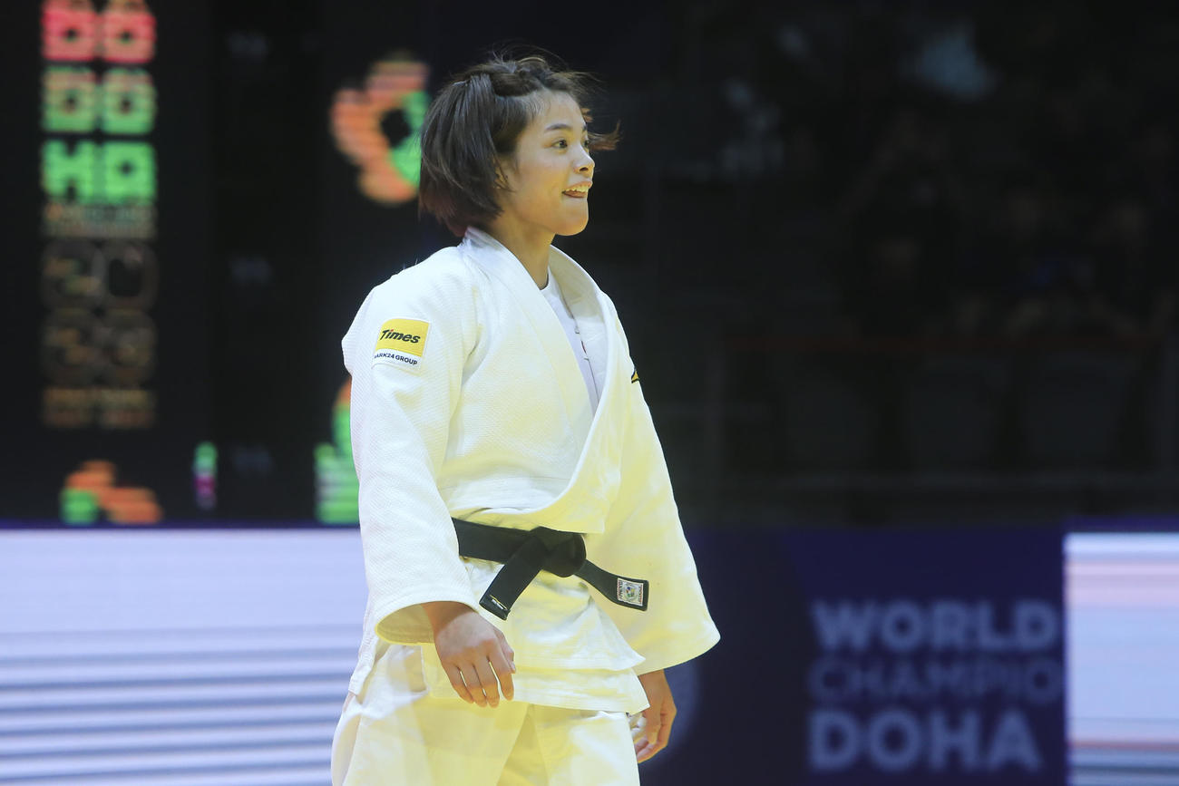 世界選手権連覇を達成した阿部詩（AP)